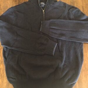 Ralph Lauren Blue Quarter Zip Sweater Cozy Winter Essential